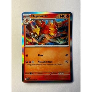 Pokémon Magmortar 010/091 SV: Paldean Fates Rare Holo Stage 1 140 HP 2024 Card